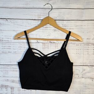 NWOT Zenana Outfitters Black Strappy Bralette With Padding Sizes 1X/2X & 2X/3X